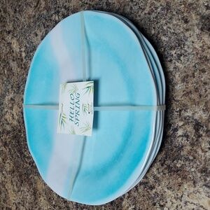Aqua Melamine Dinner Plate Set